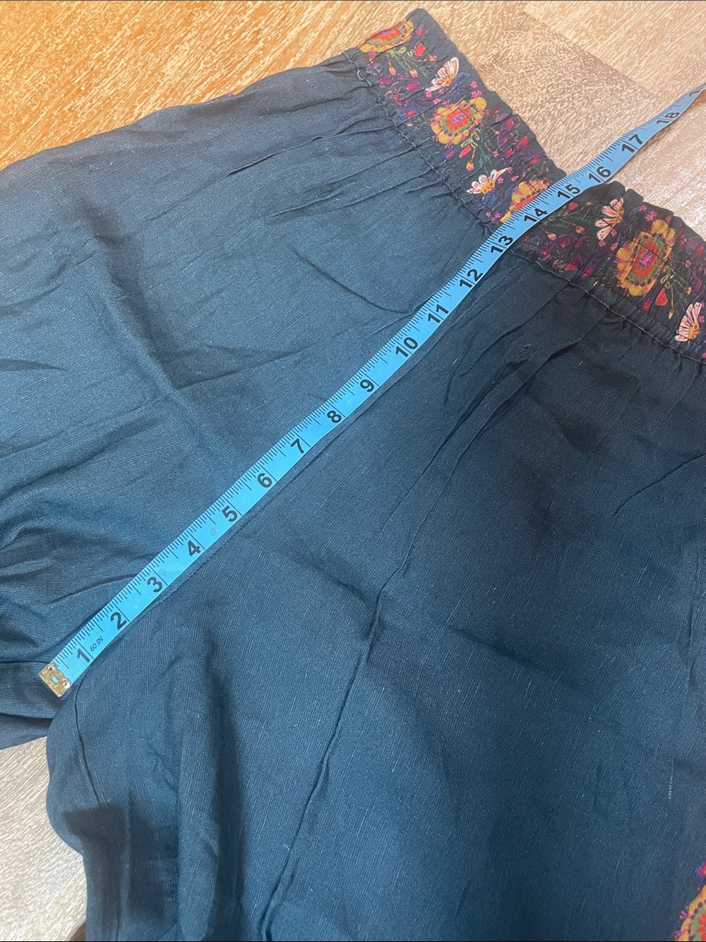 NATURAL LIFE Navy Wide-Leg Pants with Colorful Floral Border - Picture 7 of 9